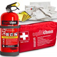 GAŚNICA 2KG Z MANOMETREM I UCHWYTEM APTECZKA SAMOCHODOWA DIN13164