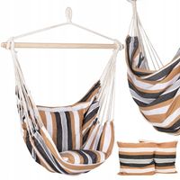 KRZESŁO BRAZYLIJSKIE HAMAKOWE WISZĄCE HUŚTAWKA HAMAK FOTEL PODUSZKI BOHO