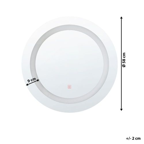 Lustro Ścienne Led Ø 58 Cm Srebrne Selune na Arena.pl