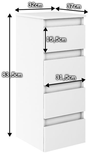 Słupek komoda modułowa MEGAN BIAŁA zdjęcie 2