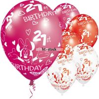 DISNEY MICKEY BALONY URODZINOWE 21 LAT 5 SZTUK