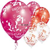 DISNEY MICKEY BALONY URODZINOWE 21 LAT 5 SZTUK