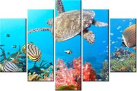 100CM 150CM OBRAZ 5 ELEM PODWODNA PANORAMA ŚCIENNY