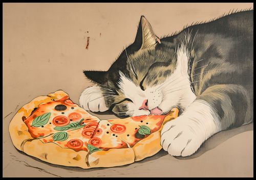 Plakat 100x70cm Pizza Dla Kota na Arena.pl