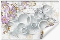 Fototapeta Do Salonu Abstrakcja KWIATY Marmur Efekt 3D 270cm x 180cm