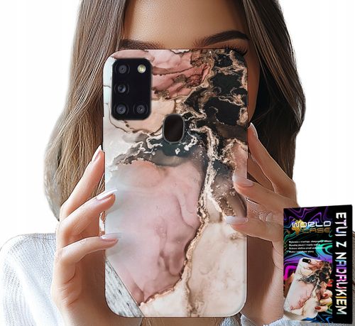 ETUI DO SAMSUNG GALAXY A21s - ELEGANCKI MARMUREK MODNE WZORY + SZKŁO na Arena.pl
