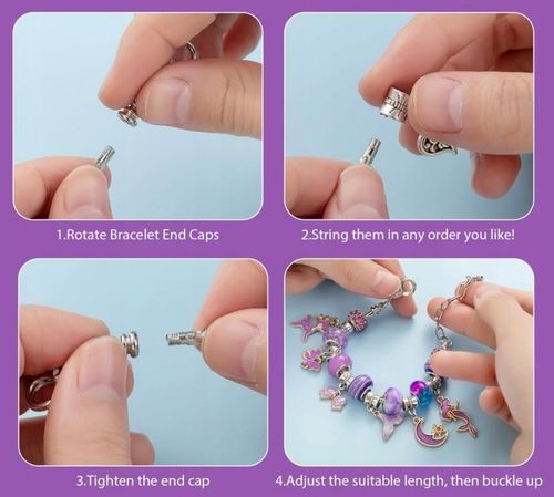 ZESTAW DO ROBIENIA NASZYJNIKÓW BRANSOLETEK KREATYWNY PREZENT DLA DZIECI na Arena.pl