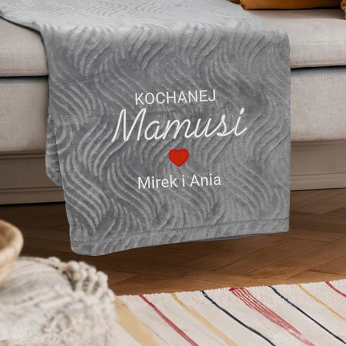 Koc z Mikrofibry Haft Dedykacji Elegancki Prezent dla Mamy na Święta na Arena.pl