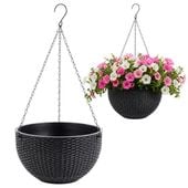 doniczka wisząca szara duża plaster miodu 26 cm ros10sz