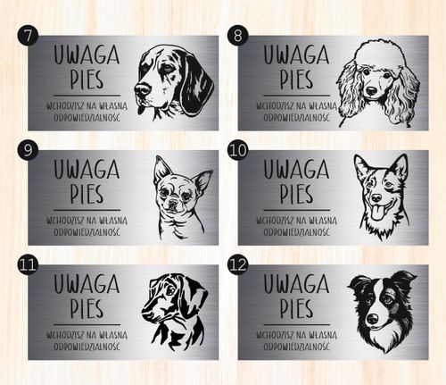 Tabliczka laminat 20x10 cm UWAGA PIES Jamnik Z GRAWEREM na Arena.pl