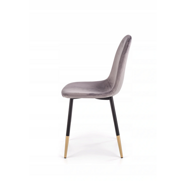 Krzesło tapicerowane popiel popielaty welur złoto zdjęcie 3