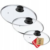 Pokrywka Szklana Patelnia Garnek 20 + 24 + 28 cm