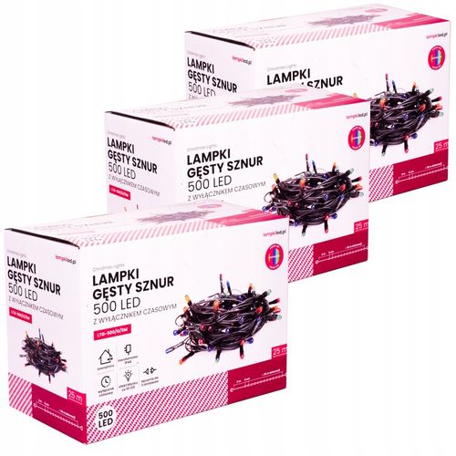 ZEWNĘTRZNE LAMPKI CHOINKOWE 1500 LED GĘSTE 75m KOLOROWE + FLESZ na Arena.pl