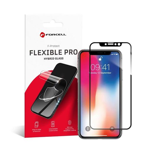 Szkło hybrydowe do iPhone X /XS Forcell Flexible 5D czarne na Arena.pl