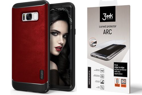 CZERWONE ETUI RINGKE FLEX GALAXY S8 PLUS+FOLIA 3D na Arena.pl
