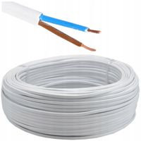 KABEL PRZEWÓD PŁASKI OMYp 2x0,5 LINKA GIĘTKI ELEKTRYCZNY BIAŁY 100 METRÓW