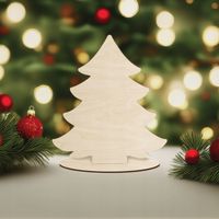 Drewniana Choinka Figurka Świąteczna Ozdoba Bożonarodzeniowa DIY 10 SZTUK