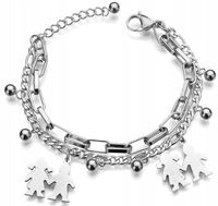 Bransoletka Srebrna Stal Chirurgiczna Łańcuch 316L