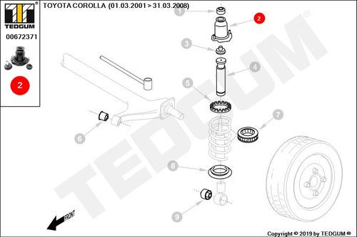 COROLLA MOCOW AMORT TYLNEGO LEWEGO GÓRNE 93-98 E12 na Arena.pl
