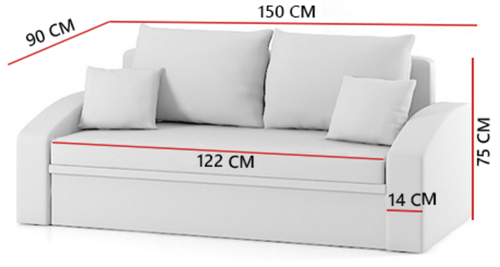 Sofa HEWLET z funkcją spania na Arena.pl