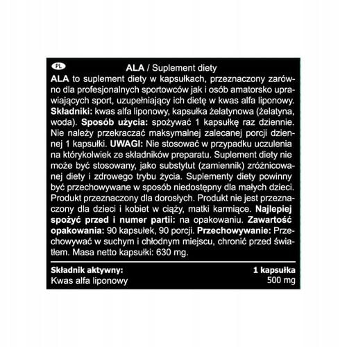 KWAS ALFA LIPONOWY ALA 500MG regeneracja krążenie Real Pharm ALA 90 kaps. na Arena.pl
