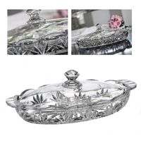 NACZYNIE KRYSZTAŁOWE Z POKRYWKĄ NA PRZEKĄSKI SŁODYCZE BOHEMIA TULIP 40,5 CM