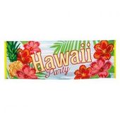 banner hawajskie party kwiaty aloha 74x220 cm