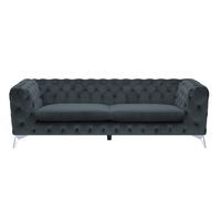 Sofa 3-osobowa welurowa ciemnoszara SOTRA