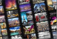 100 70CM OBRAZ PŁÓTNO MIASTA ŚWIATA SKOS PŁÓTNO RAMA