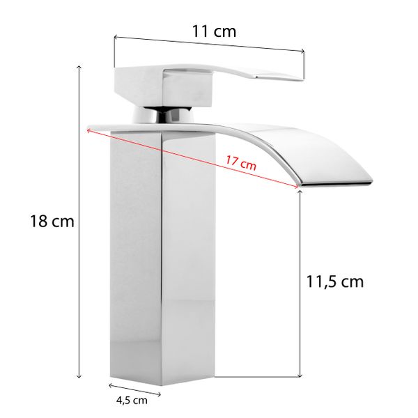Bateria umywalkowa łazienkowa stojąca kran kaskada - Yoka zdjęcie 5
