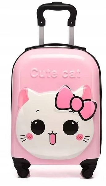 KOT KOTEK KITTY 3D WALIZKA NA KÓŁKACH DLA DZIECI BAGAŻ PODRÓŻNA zdjęcie 1