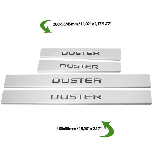 Listwa progowa DACIA DUSTER MK2 Stal nierdzewna 304 mat z czarnymi literami na Arena.pl