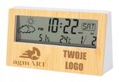 GRAWEROWANY Cyfrowy zegar stacja pogodowa TWOJE LOGO NAPIS 10 sztuk