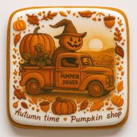 CIASTKO LUKROWANE PUMPKIN DRIVER SUN ROZ.M  KWADRAT AT RĘCZNIE ROBIONE