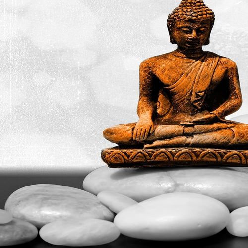 Deco Panel, Budda na kamieniach zen 1 60x40 na Arena.pl