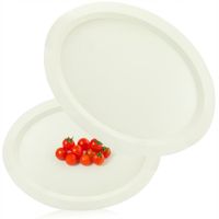 TACA OWALNA DO SERWOWANIA 47x35x4CM KOLOR ECRU PLASTIKOWA