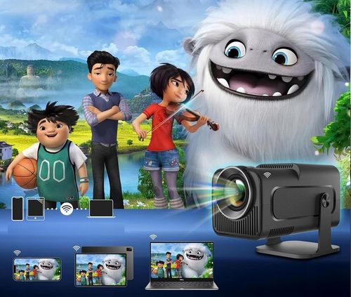 PROJEKTOR RZUTNIK ANDROID TV WIFI FULL HD PRZENOŚNY SMART GŁOŚNIK OBROTOWY na Arena.pl