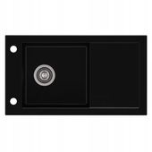 Zlewozmywak granitowy 1 komorowy z ociekaczem MARS 76cm Deep Black 92