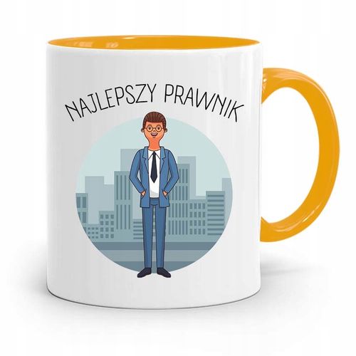 Kubek Żółty Prawnika Mecenasa Najlepszy Prawnik Z Nadrukiem Ze Zdjęciem na Arena.pl