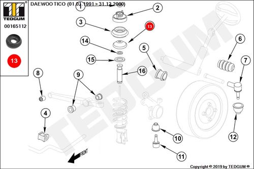 DAEWOO TICO ELEMENT MOCOWANIA AMORTYZATORA KLY3 na Arena.pl