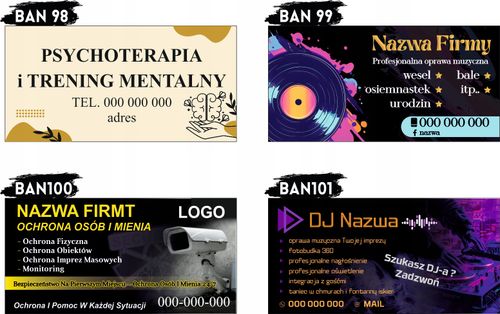 BANER REKLAMOWY OCZKOWANY 200x100 cm RÓŻNE WZORY WYPOŻYCZALNIA ROWERÓW na Arena.pl