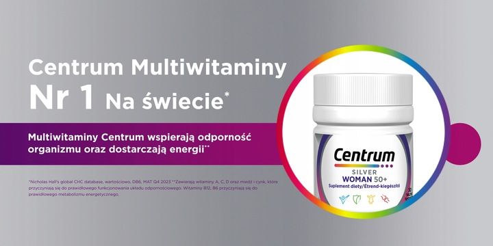 Multiwitamina Centrum WOMAN 50+ dla kobiet minerały witaminy 30 tabletek zdjęcie 3