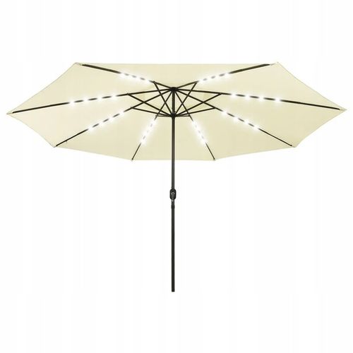 Parasol ogrodowy z LED, 400 cm, piaskowy na Arena.pl