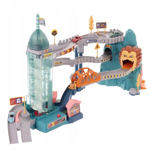 TOR WYŚCIGOWY JASKINIA LWA TOR SAMOCHODOWY ZESTAW 4 AUTKA na Arena.pl