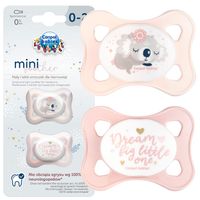 CANPOL Smoczek uspokajający silikonowy symetryczny 0-2m różowy