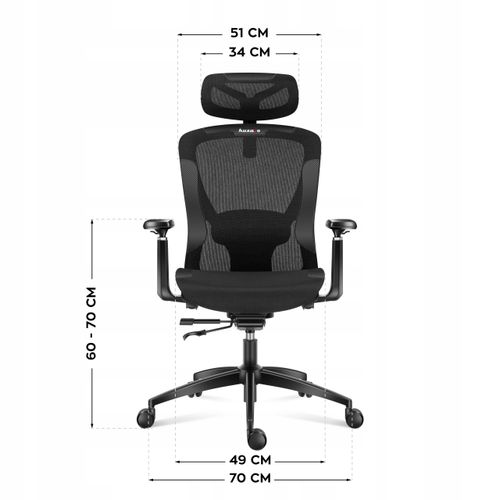 Fotel ergonomiczny Huzaro Combat 7.3 Black Mesh na Arena.pl