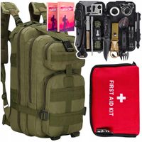 PLECAK MILITARNY SPORTOWY ZESTAW SURVIVAL APTECZKA MINI AWARYJNA 21el
