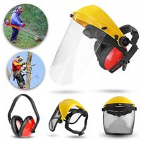 MASKA PRZYŁBICA OCHRONNA DO KOSZENIA TRAWY CIĘCIA Z SIATKĄ I NAUSZNIKAMI