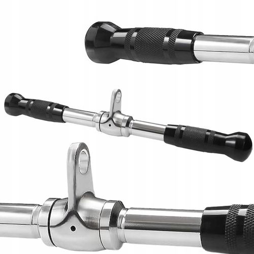 UCHWYT DRĄŻEK DO WYCIĄGU ATLASU OBROTOWY PROSTY GRYF 50CM NA BICEPS TRICEPS na Arena.pl