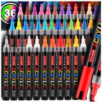 MARKERY AKRYLOWE ZESTAW 36 SZTUK Pisaki Flamastry Mazaki Jupai WODOODPORNE